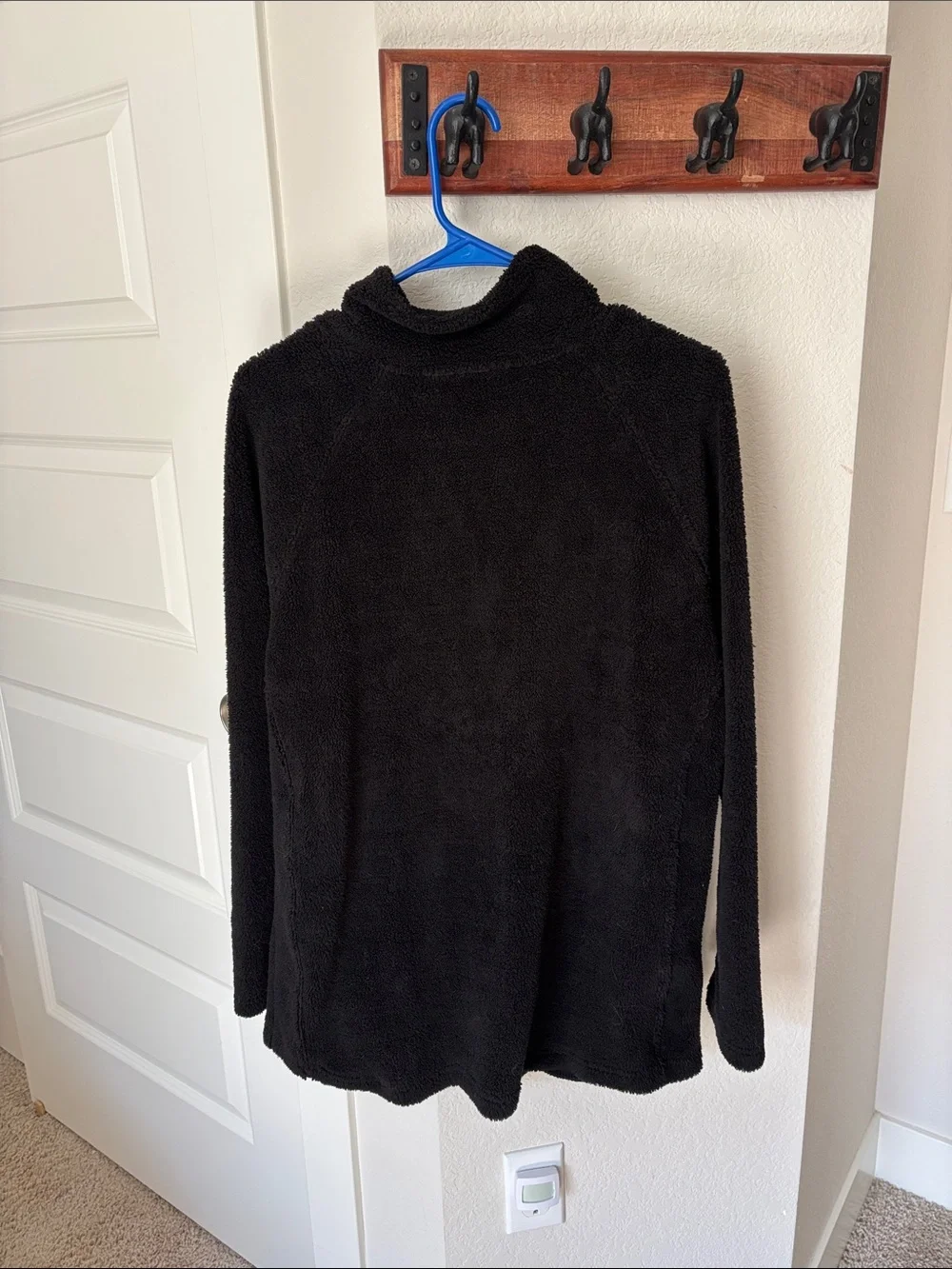 Stillwater Supply Company Cowl Neck Black Sherpa Fleece Long Pullover Size L